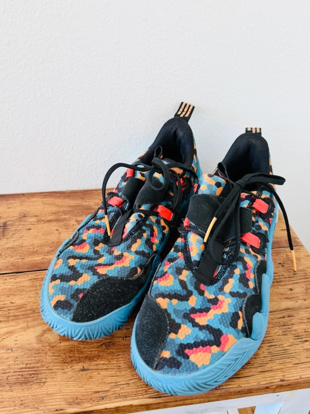 Adidas Trae Young 1 Pixels Core Black Sky Rush Blue  Basketball Sneakers